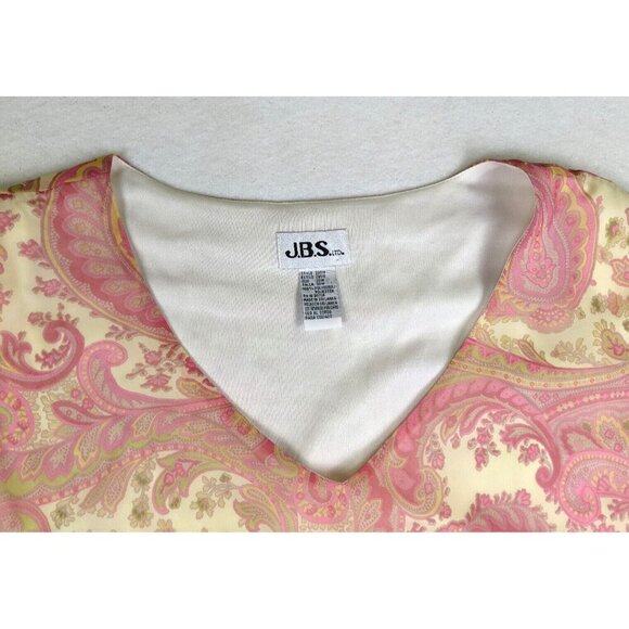 WOMEN'S PINK PAISLEY PRINT SHORT SLEEVE TOP & MIDI SKIRT SET - JBS - SIZE 30W - Picture 4 of 10